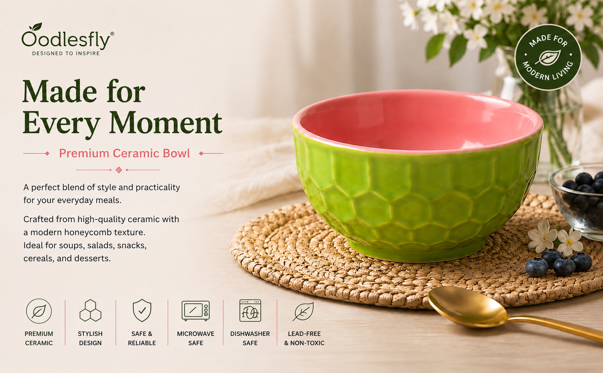 Ceramic bowl set of 6 ( Pink and Green combo)