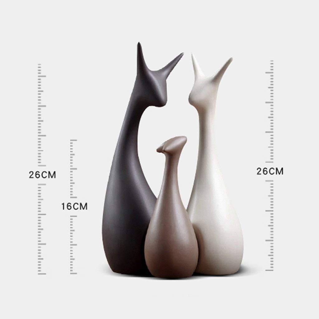 Ceramic Deer Family Figurine Set of 3 (9.8 Inches)