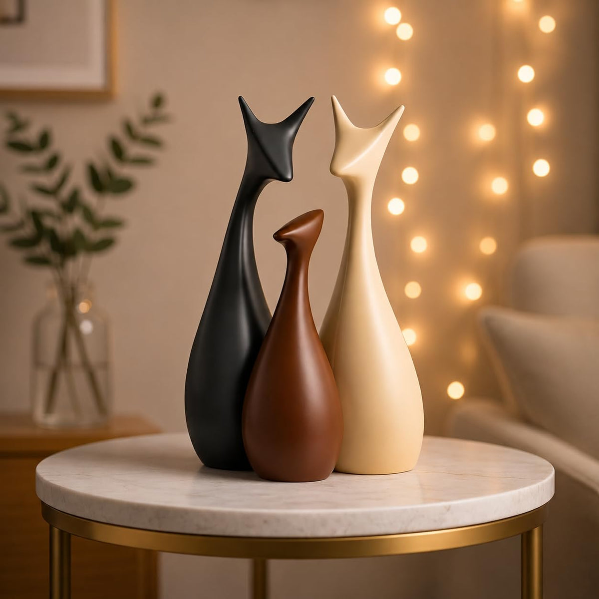 Ceramic Deer Family Figurine Set of 3 (9.8 Inches)