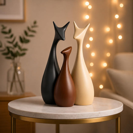 Ceramic Deer Family Figurine Set of 3 (9.8 Inches)