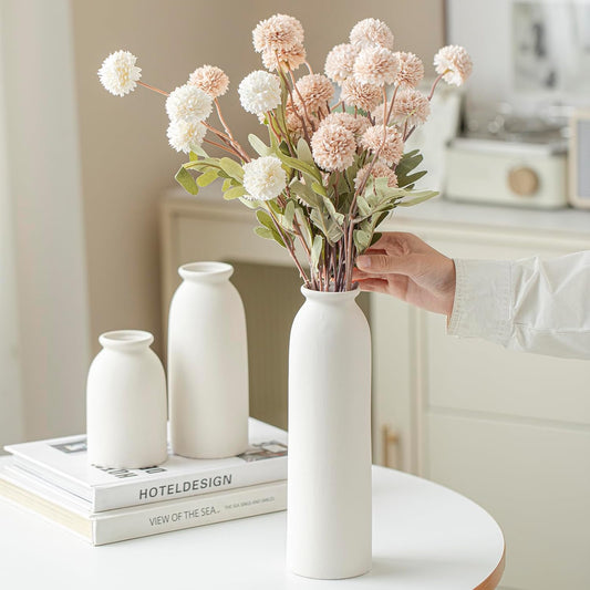 set of 3 tall white