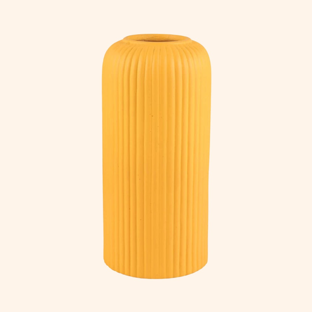 Ribbed Pipe Ceramic Vase – 6 Inches & 9 Inches