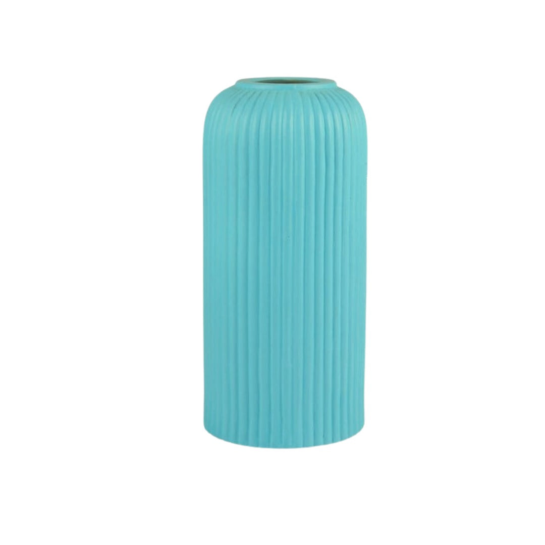 Ribbed Pipe Ceramic Vase – 6 Inches & 9 Inches