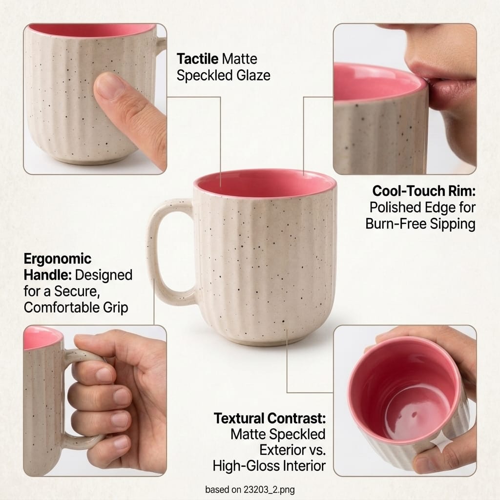 Coffee Mug Set of 2, 300 ml, Microwave Safe Coffee Cup, Matte Finish Reusable Mugs, Diwali Gifts for Family and Friends, Navratri Gift