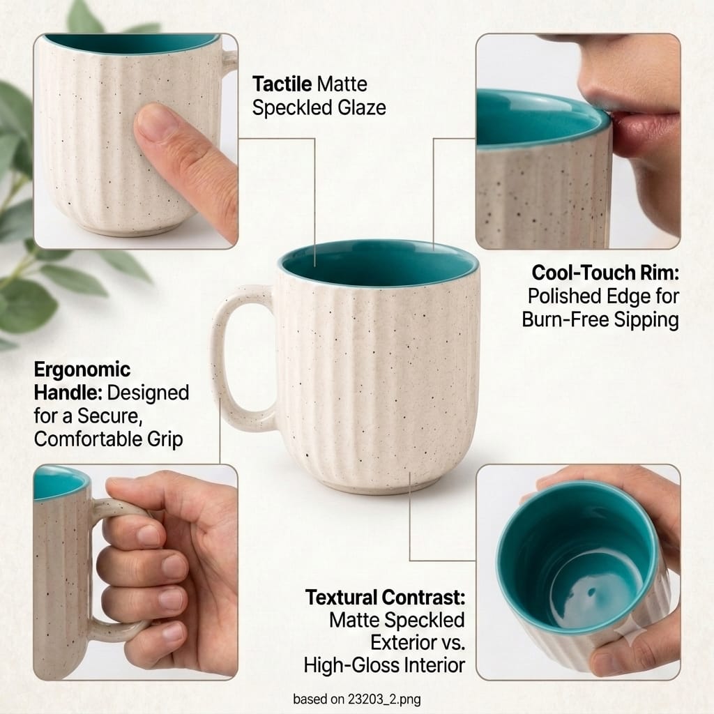 Coffee Mug Set of 2, 300 ml, Microwave Safe Coffee Cup, Matte Finish Reusable Mugs, Diwali Gifts for Family and Friends, Navratri Gift
