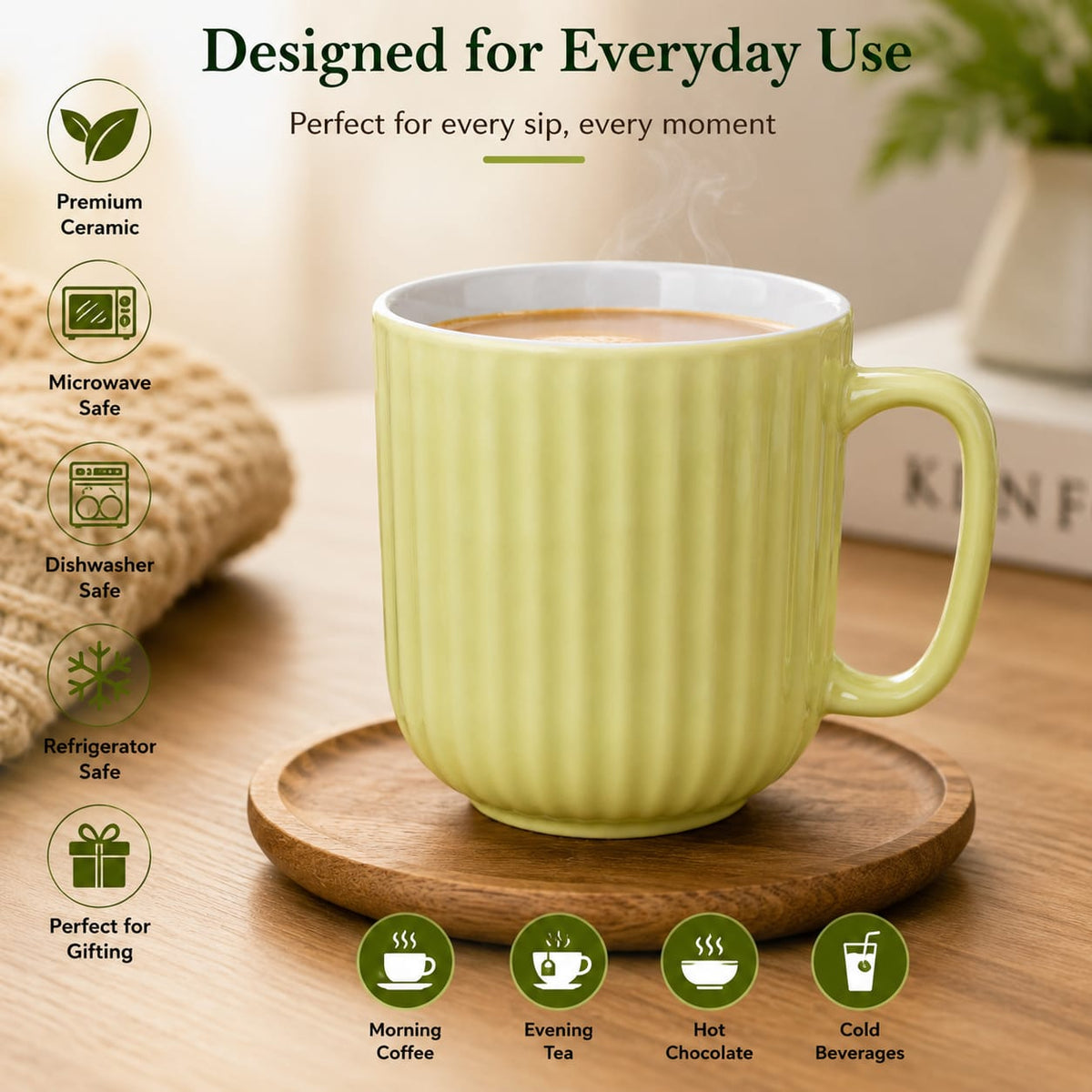 Coffee Mugs Ceramic to Gift to Best Friend, Tea Mugs, Microwave Safe Coffee Mugs, Ceramic Tea Cups (330 ml each)