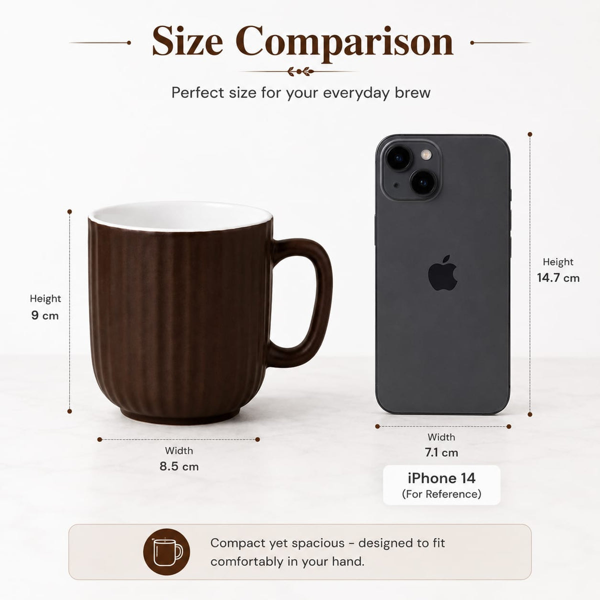 Coffee Mugs Ceramic to Gift to Best Friend, Tea Mugs, Microwave Safe Coffee Mugs, Ceramic Tea Cups (330 ml each)