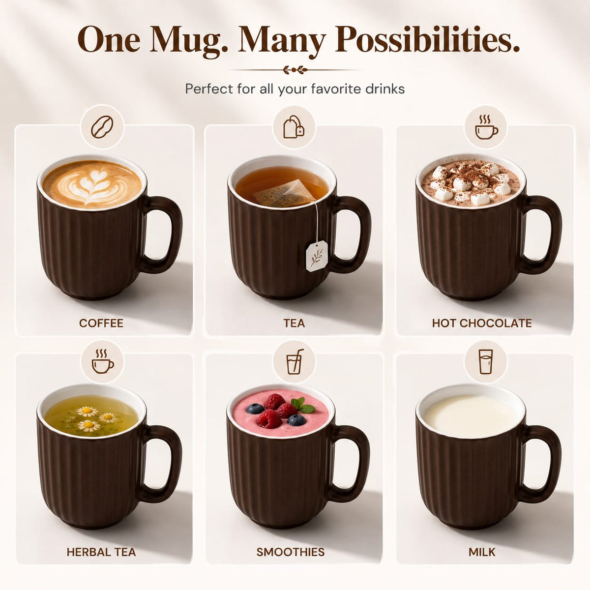 Coffee Mugs Ceramic to Gift to Best Friend, Tea Mugs, Microwave Safe Coffee Mugs, Ceramic Tea Cups (330 ml each)