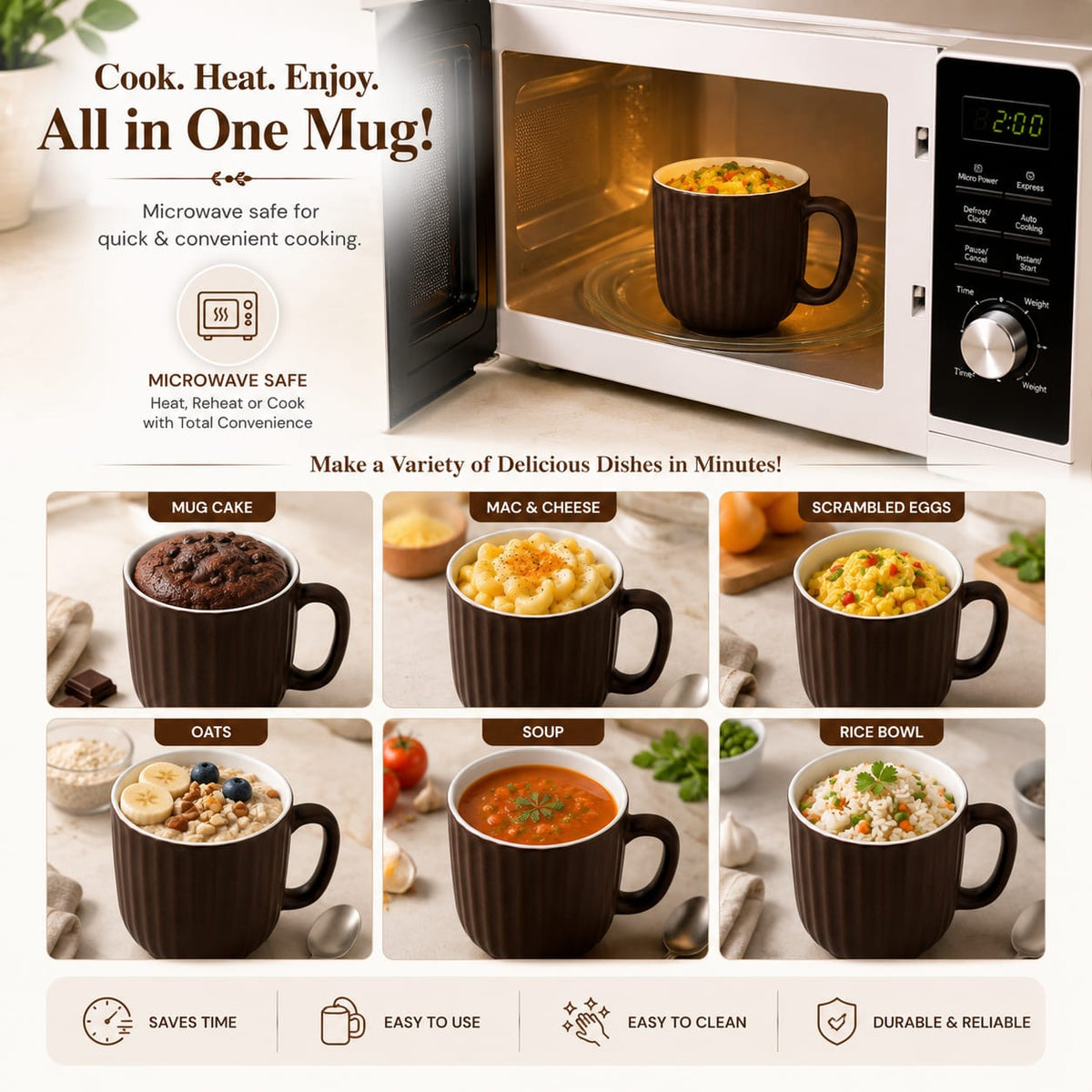 Coffee Mugs Ceramic to Gift to Best Friend, Tea Mugs, Microwave Safe Coffee Mugs, Ceramic Tea Cups (330 ml each)