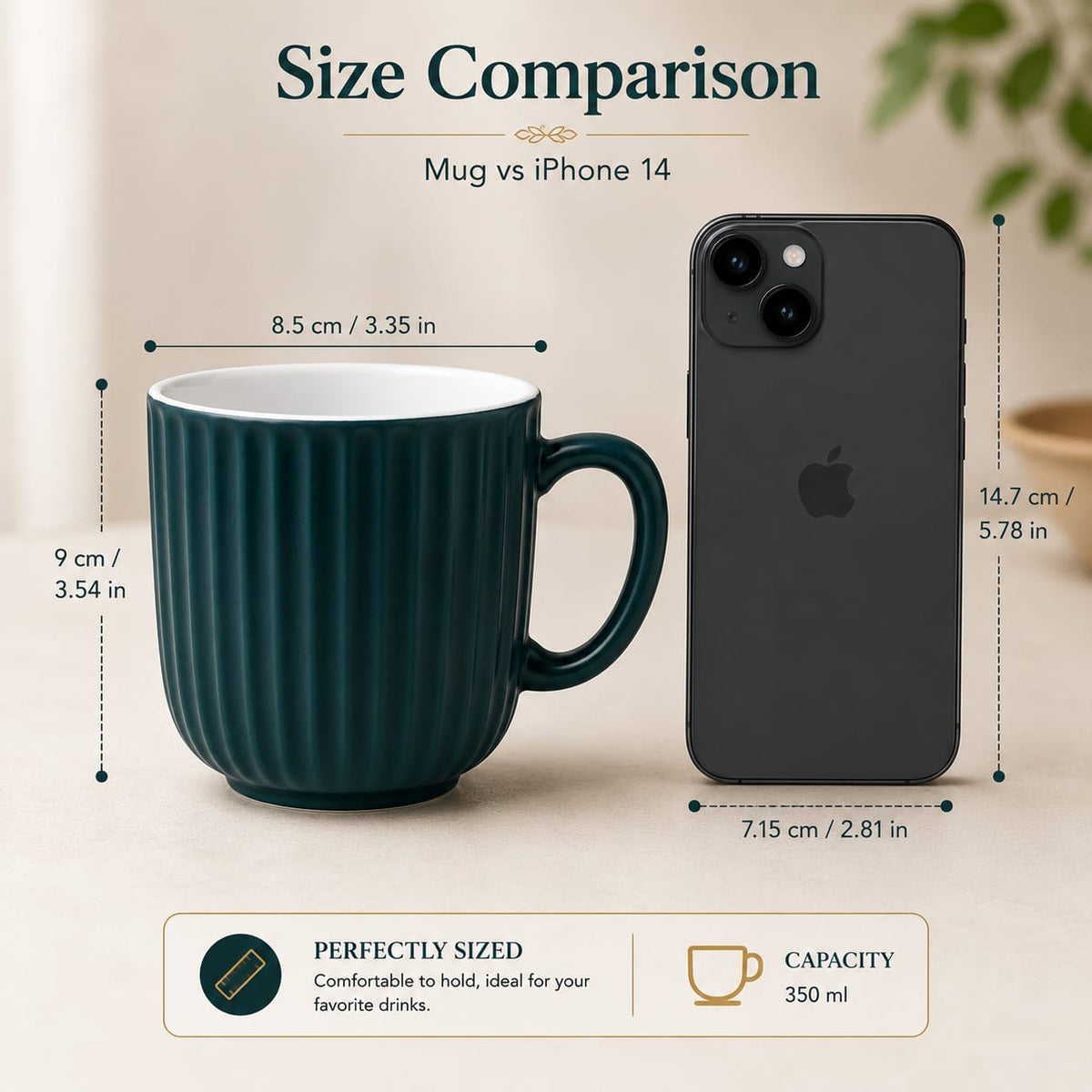 Coffee Mugs Ceramic to Gift to Best Friend, Tea Mugs, Microwave Safe Coffee Mugs, Ceramic Tea Cups (330 ml each)