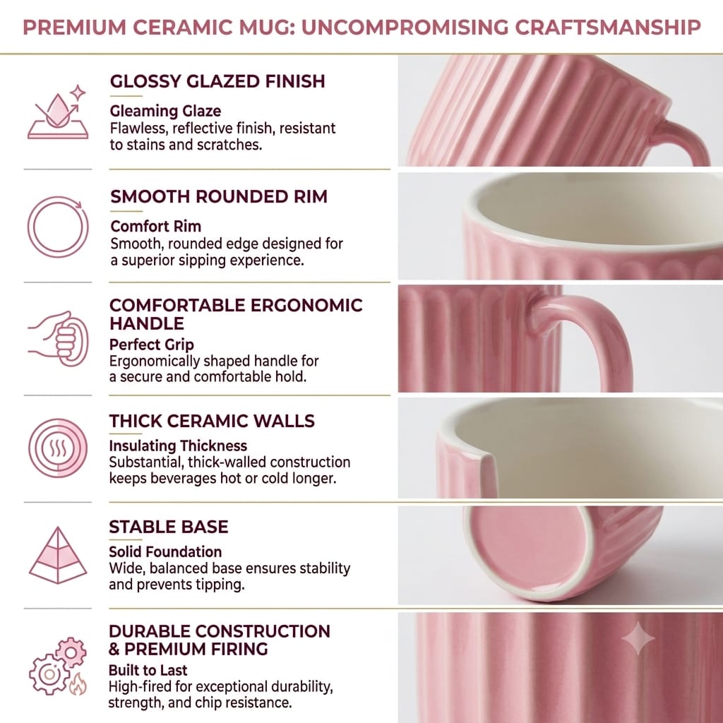 Coffee Mugs Ceramic to Gift to Best Friend, Tea Mugs, Microwave Safe Coffee Mugs, Ceramic Tea Cups (330 ml each)