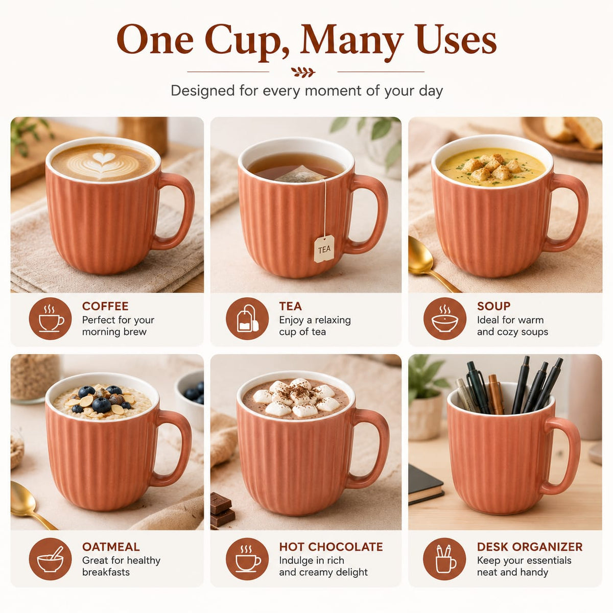 Coffee Mugs Ceramic to Gift to Best Friend, Tea Mugs, Microwave Safe Coffee Mugs, Ceramic Tea Cups (330 ml each)