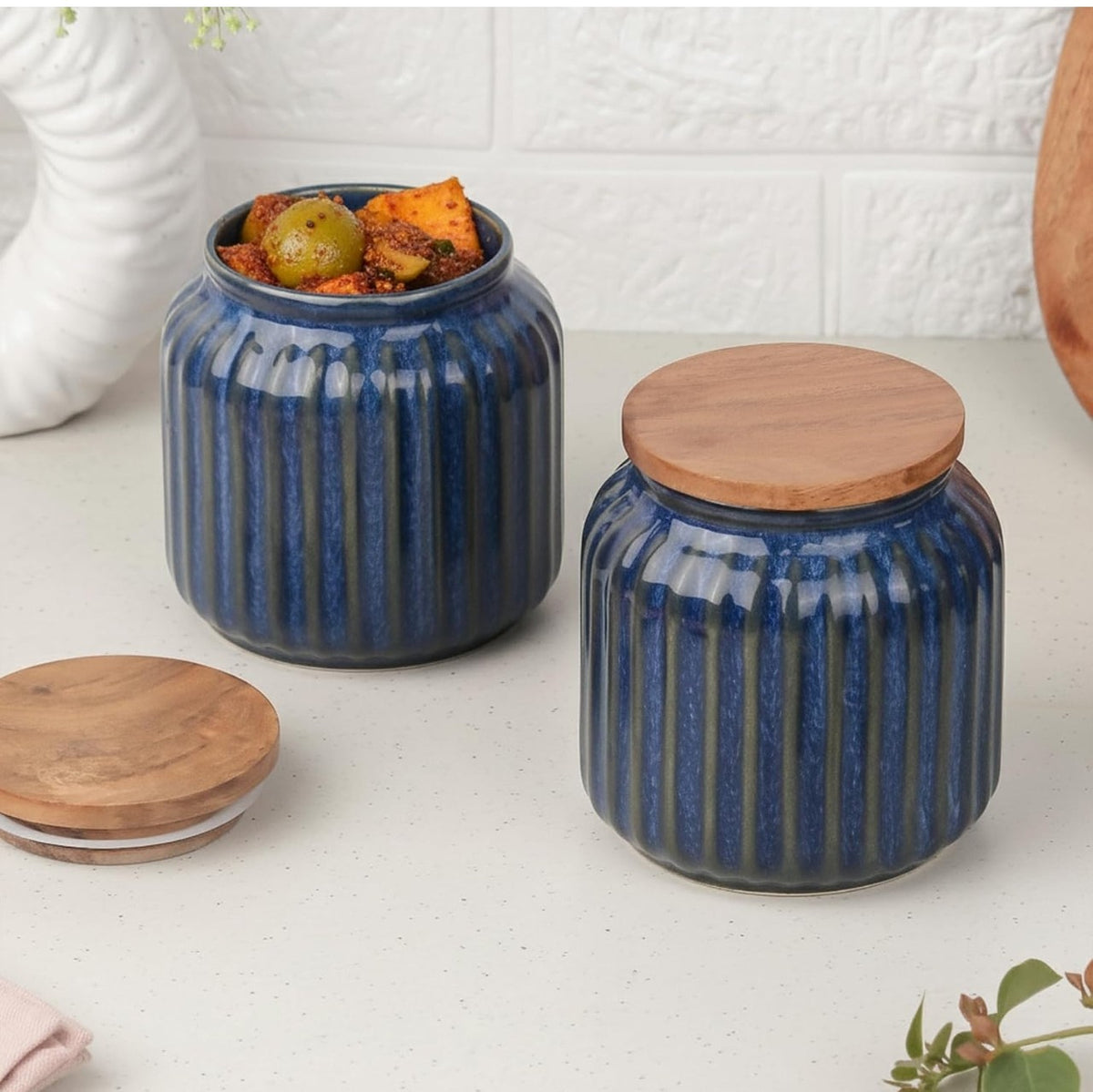 Ceramic container set of 2
