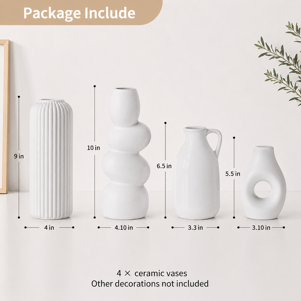 Set of 4 vases