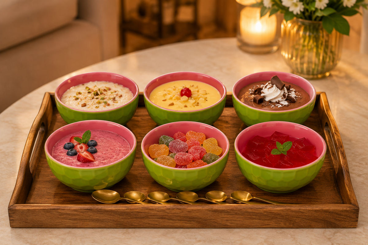Ceramic bowl set of 6 ( Pink and Green combo)