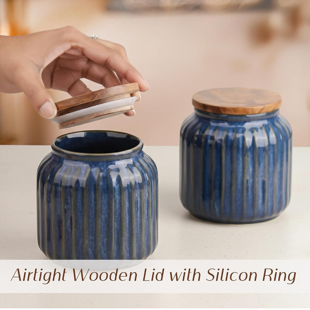 Ceramic container set of 2