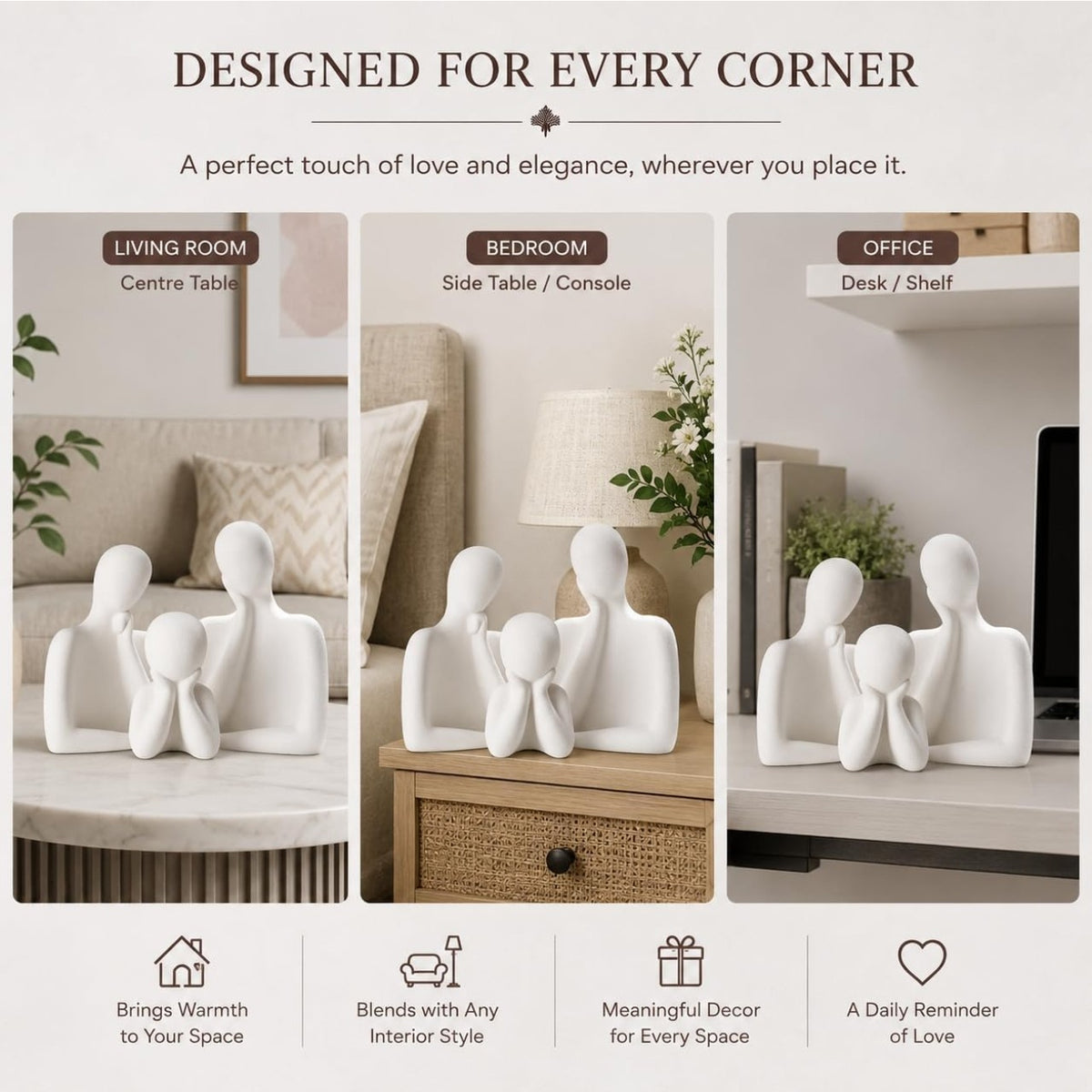 Family set of 3 figurine