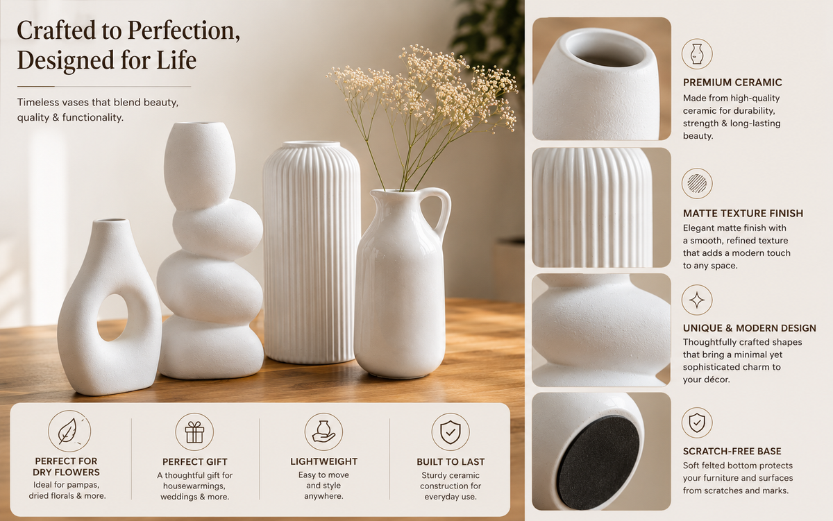 Set of 4 vases