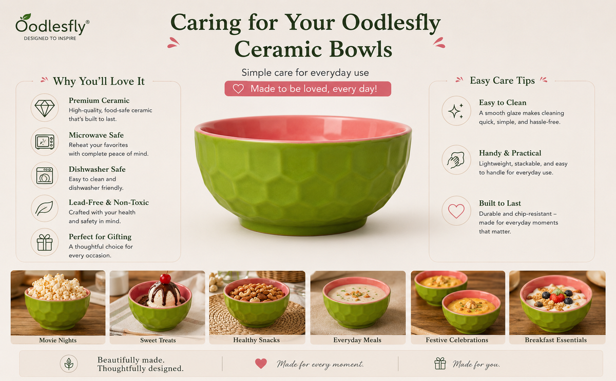 Ceramic bowl set of 6 ( Pink and Green combo)