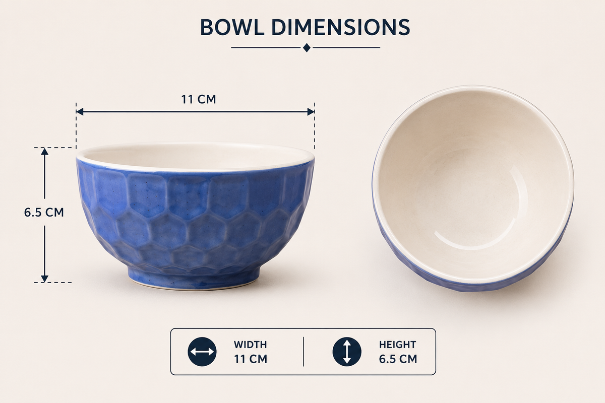 Ceramic bowl set of 6 ( Blue & White)