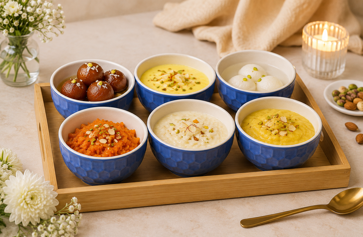 Ceramic bowl set of 6 ( Blue & White)