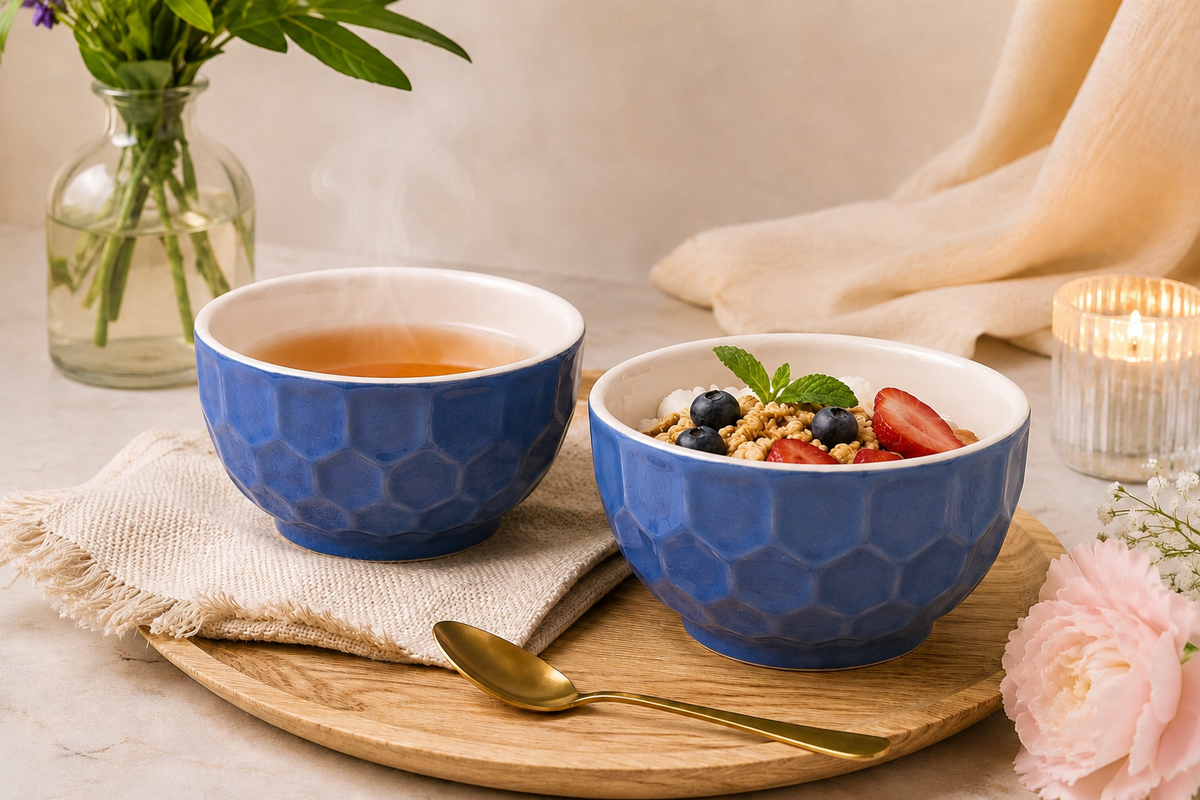 Ceramic bowl set of 6 ( Blue & White)